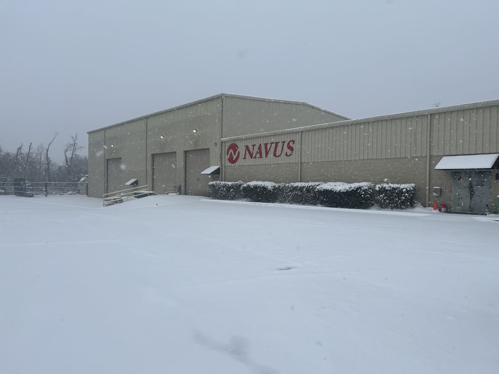Navus building in the snow. Navus building in the snow.